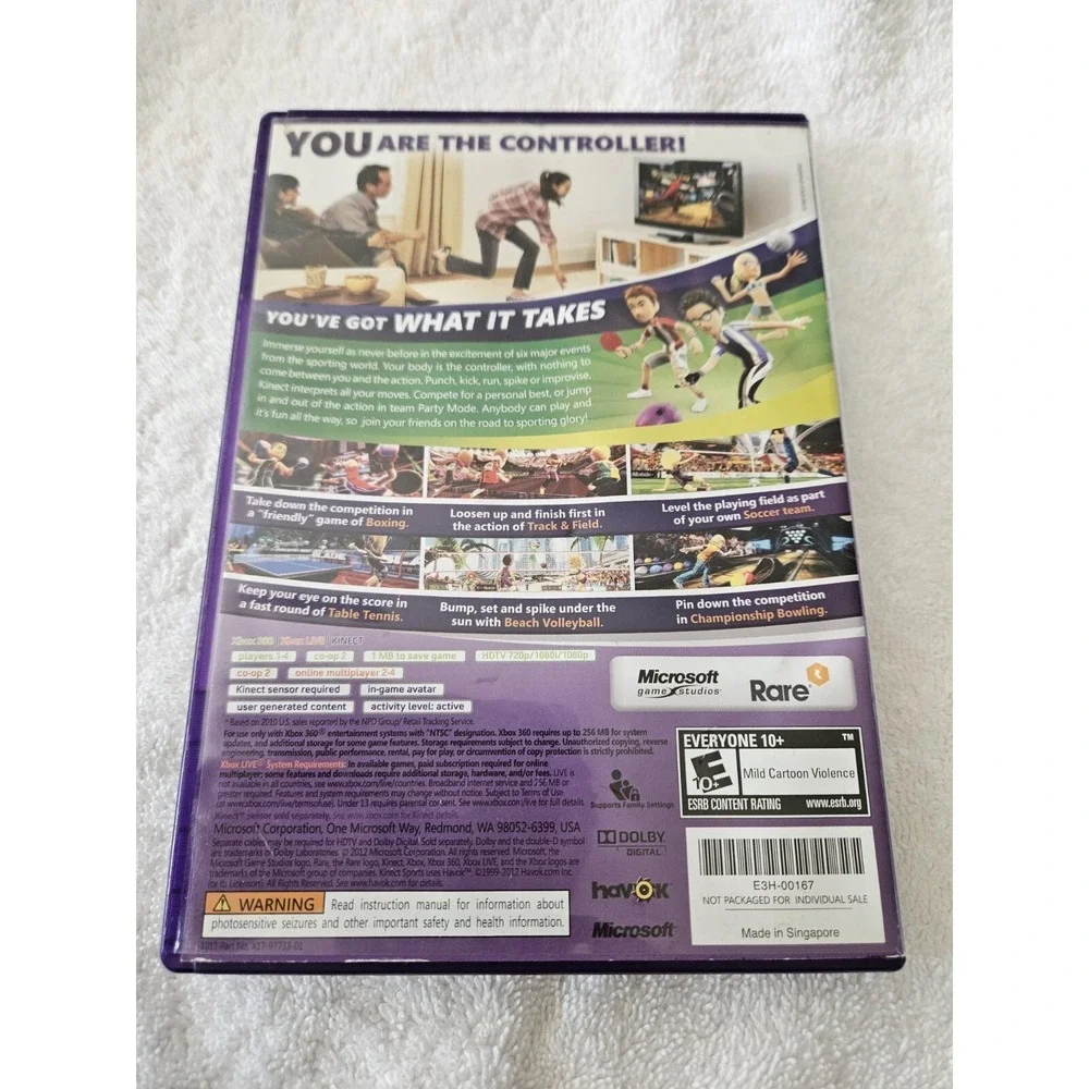 CIB- Kinect Sports (Xbox 360, 2010) -- With Booklet